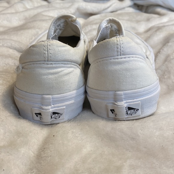 Vans White Slip Ons - Picture 3 of 6